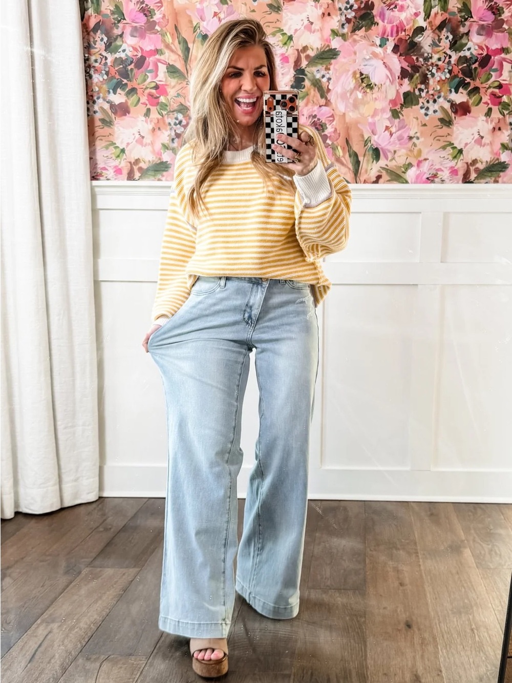 Judy Blue High Rise Cross Waistband Retro Wide Leg